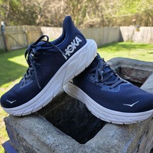Hoka Men's Navy and White Running Sneakers